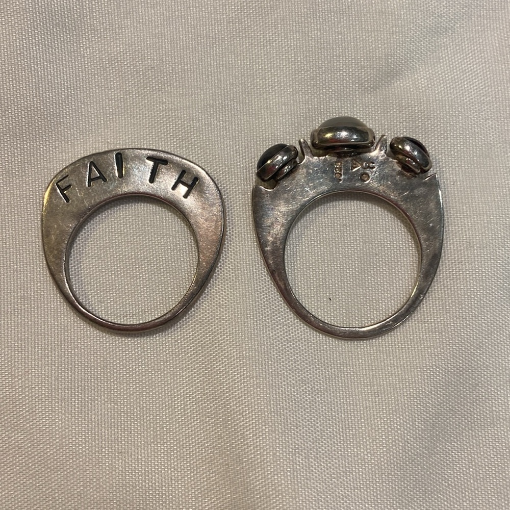 Designer Sterling Silver Stackable Ring Set - image 3